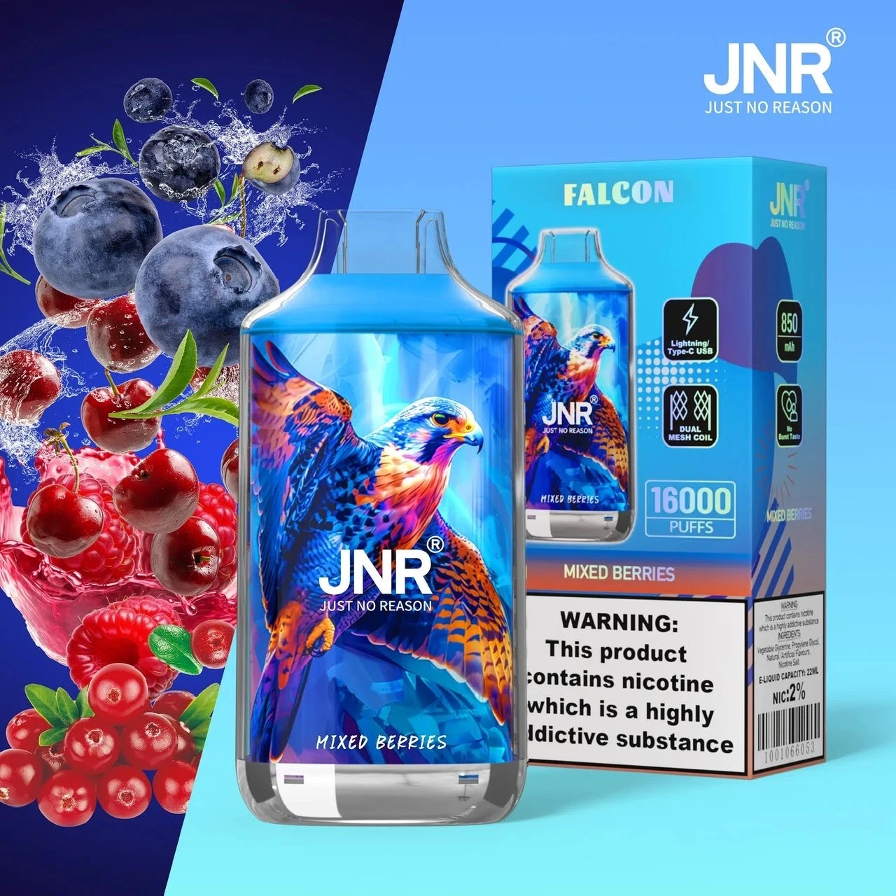 Puff JNR Falcon 16000 – Explosion de Fruits Rouges !