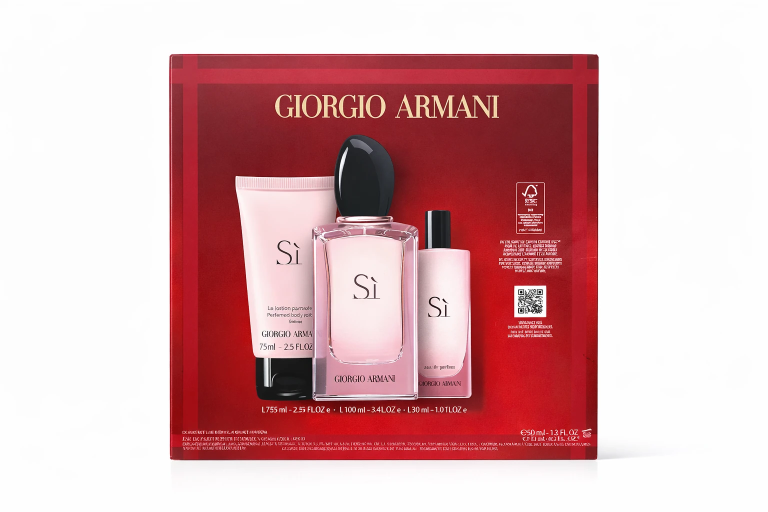 Coffret Luxe Giorgio Armani Sì – Eau de Parfum (100ml + 15ml) & Lait Corps (50ml